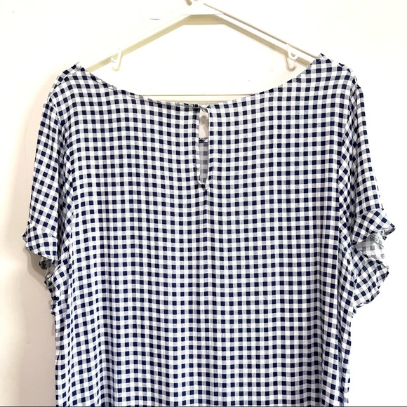 TORRID GINGHAM RUFFLE CHALLIS BLOUSE SIZE 1X - Picture 6 of 11